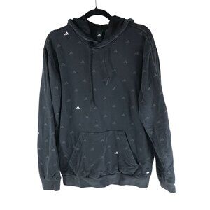 Adidas Mens The Pack Pullover Hoodie Sweatshirt Black All-Over Logo Cotton M